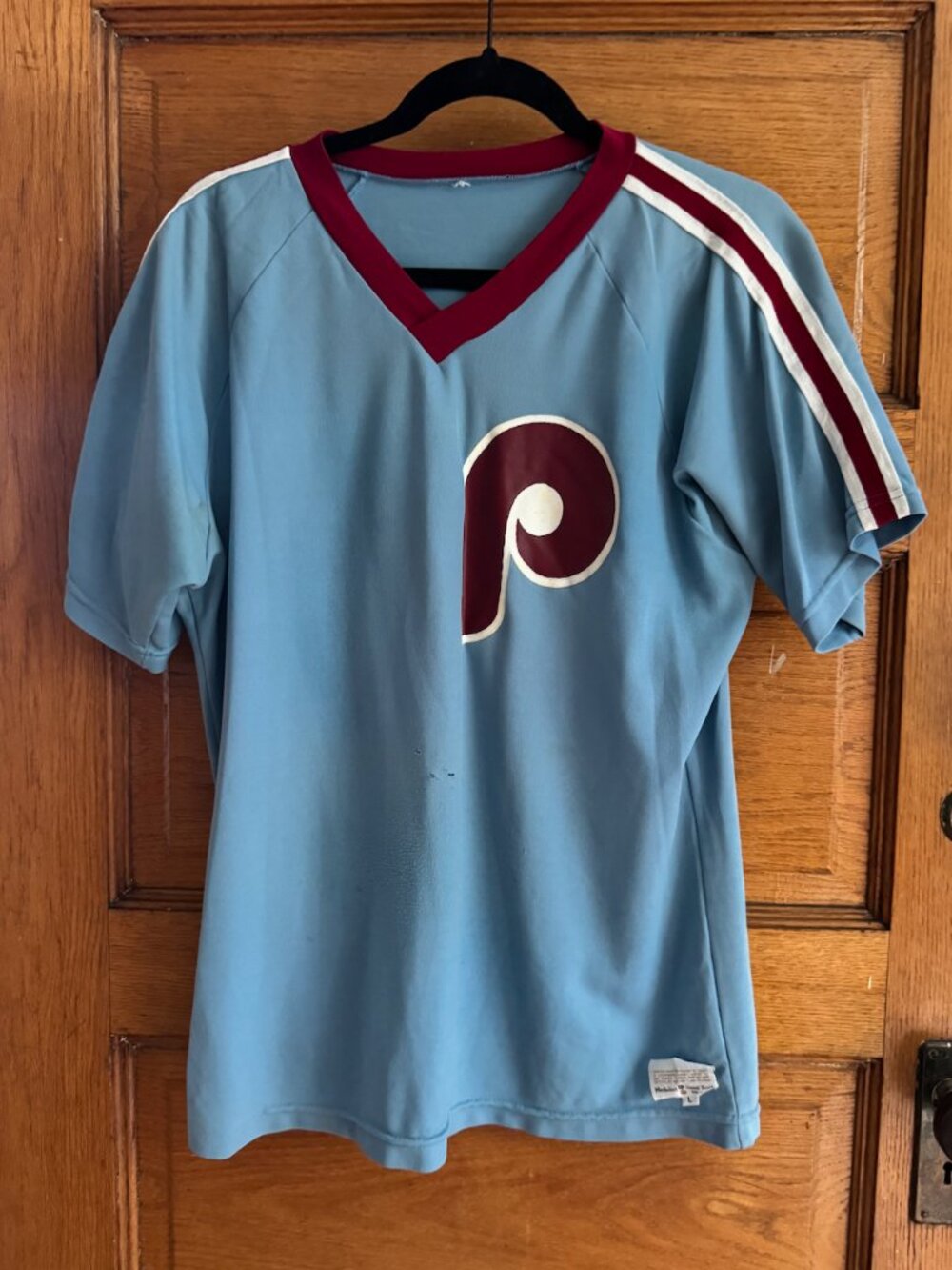Vintage Sand Knit Philadelphia Phillies Jersey Shirt Size L